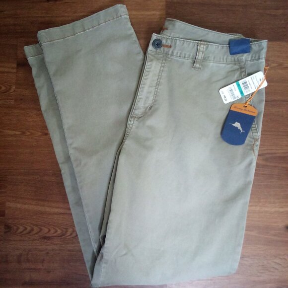 NWT Tommy Bahama Montana Authentic Flat Front Brindle/Taupe 35x32